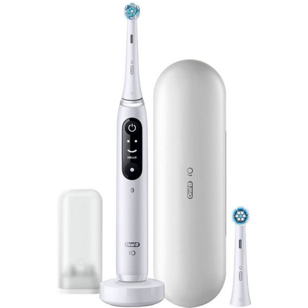 Oral-B Elektrische Zahnbürste iO 8, Aufsteckbürsten: 2 St., mit Magnet-Technologie, 6 Putzmodi, Farbdisplay & Reiseetui