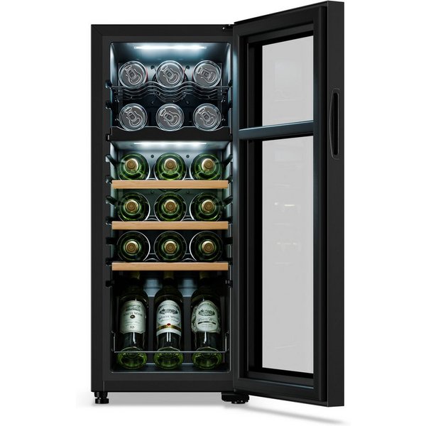 Klarstein Weinkühlschrank Bovella 18 Duo+ Weinkühlschrank 2 Zonen 18 Fl 50L 5-18°C Touch UV LED, für 18 Standardflaschen á 0,75l,Flaschenkühlschrank Weintemperi