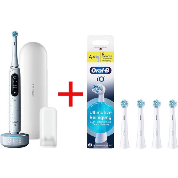 Oral-B Elektrische Zahnbürste iO 10, Aufsteckbürsten: 5 St., Magnet-Technologie, iOsense, 7 Putzmodi, Farbdisplay & Lade-Reiseetui