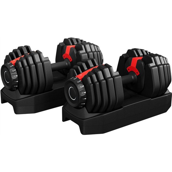 Yaheetech Hantel-Set 15-in-1 Kurzhantel mit einstellbaren Gewichtsstufen von 2,5 bis 24 kg, 1-Sekunde-Schnelleinstellung, für Zuhause & Fitnessstudio