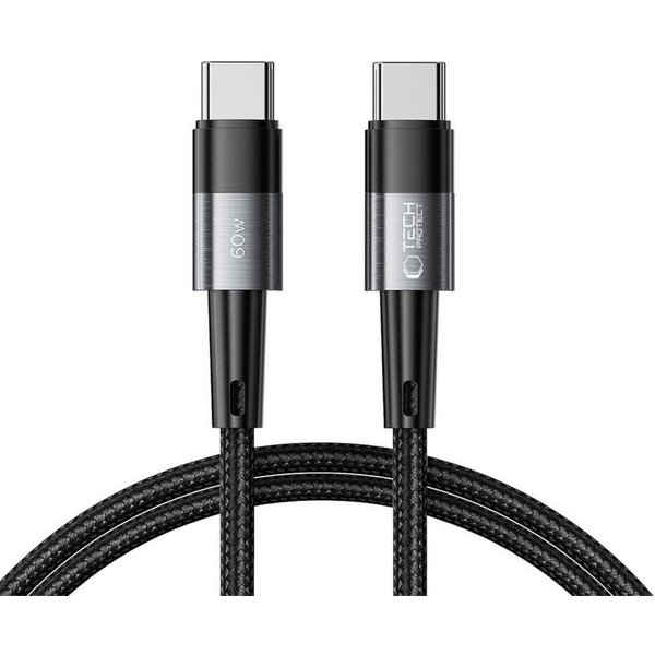 TECH PROTECT UltraBoost USB-Kabel, USB-C, USB-C (100 cm), 60W Schnellladekabel mit robuster Nylonhülle