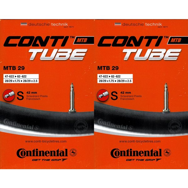 CONTINENTAL Fahrradschlauch 2x Continental MTB 29 Schlauch 29 Zoll SV (47/62-622) SV 42mm, 28, 29, (2-St)