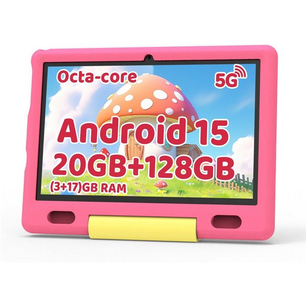 BUFO Kinder Lern-Tablet mit Elternkontrolle 10'' Android 16, 64GB Tablet (10", 128 GB, Android 15, Kids Bumper blau)