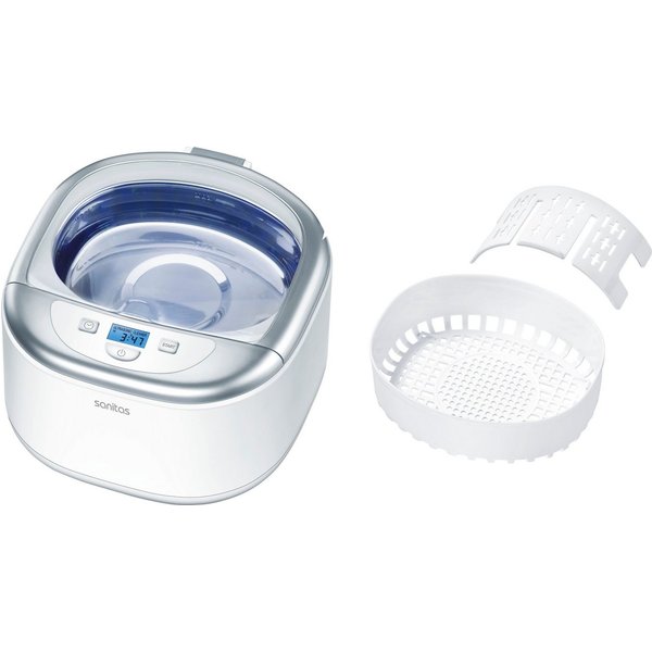 Sanitas Ultraschallreiniger SUR 42 Ultraschallreiniger für schonende und gründliche Reinigung, Für Schmuck, Brillen, Besteck, Zahnersatz, Münzen etc. geeignet