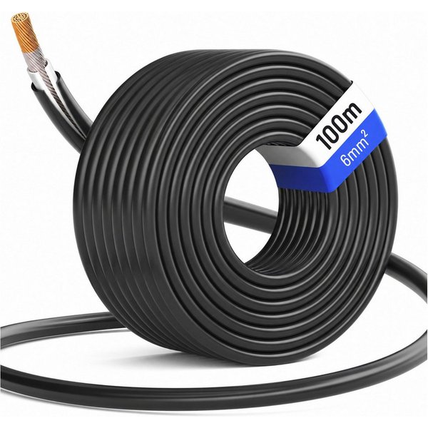 HB-DIGITAL Solarkabel 6mm2 Solarleitung H1Z2Z2-K Photovoltaik PV Kabel Solarkabel, Solarstecker, (10000 cm), TÜV Rheinland zertifizierte PV Kabel