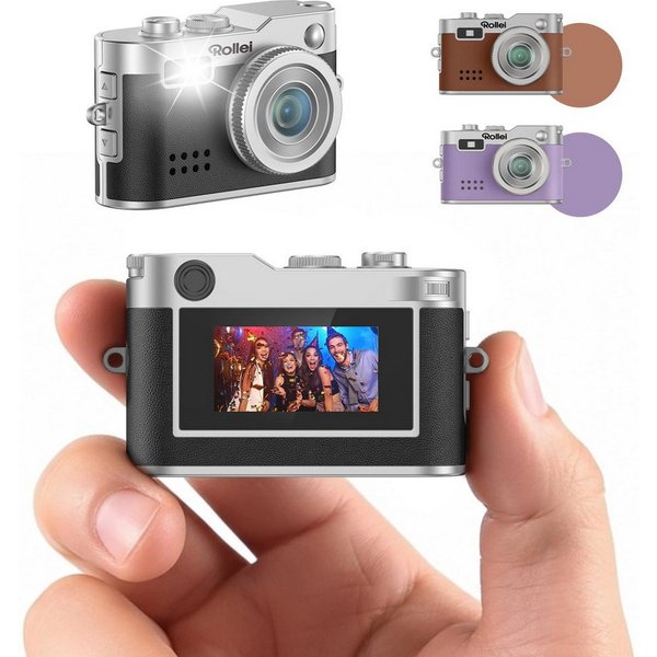 Rollei Mini Digitalkamera Schwarz Kompaktkamera (Kompakte Schwarz Digital-Kamera für unterwegs)