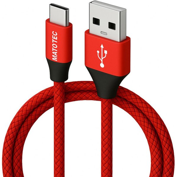 Alpha Electronics USB C Datenkabel SCHNELL Ladekabel für Samsung usw.- mehrere Längen USB-Kabel, USB-C, USB Typ A (200 cm), Schwarz, Rot, Silber, Blau