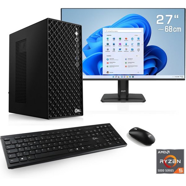 CSL Mystic V24148 PC-Komplettsystem (27", AMD Ryzen 5 5600GT, AMD Radeon™ Vega 8 Graphics, 16 GB RAM, 1000 GB SSD)