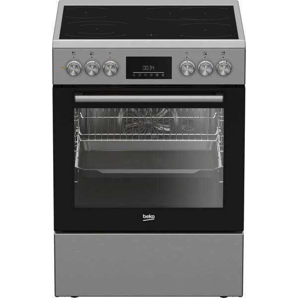 BEKO Elektro-Standherd FBM67320XS, mit Teleskopauszug nachrüstbar, SteamShine® – Die Dampfreinigung des Backofens