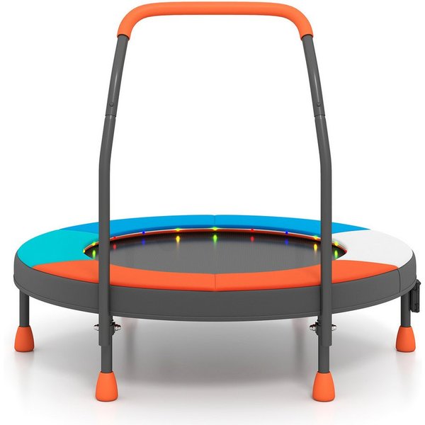 COSTWAY Kindertrampolin, Ø 90 cm, (1 tlg), Minitrampolin faltbar, mit Griff, Tragetasche