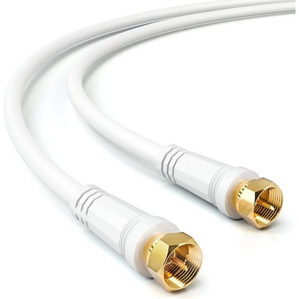 deleyCON deleyCON 2m SAT TV Antennenkabel Koaxial Kabel HDTV 4-fach Schirmung SAT-Kabel