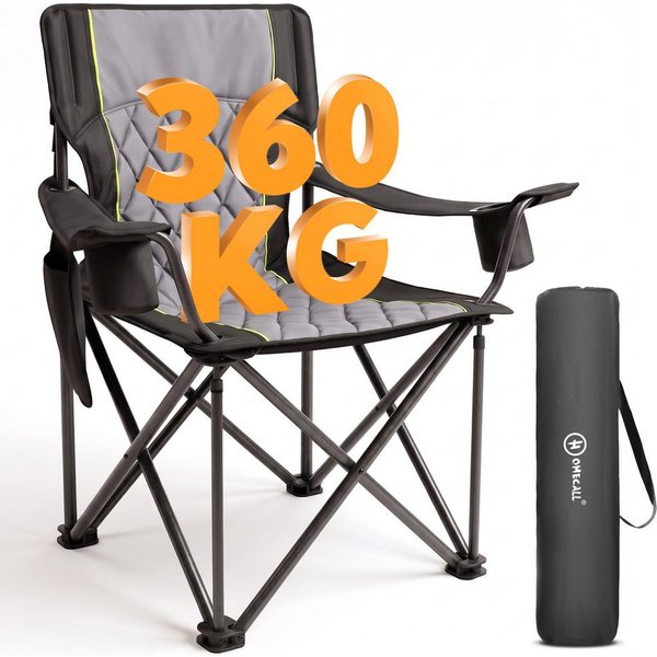 HOMECALL Campingstuhl Übergroßer Klappstuhl mit hoher Rückenlehne, XXL Faltstuhl Gepolstert (Bis 360KG Belastbar, 1 St), Robust und Zuverlässig klappstuhl für O
