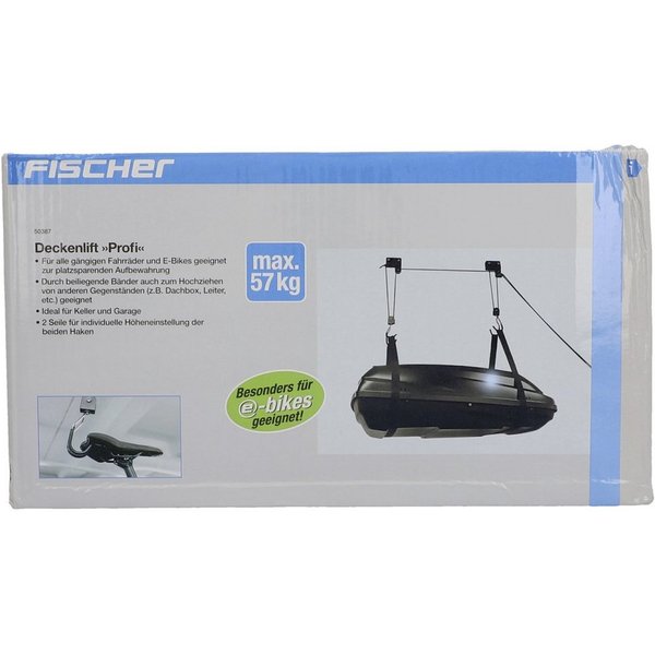 FISCHER Fahrrad Fahrradständer FISCHER FAHRRAD 50387 Deckenlift Anzahl Einstellplätze=1 Schwarz
