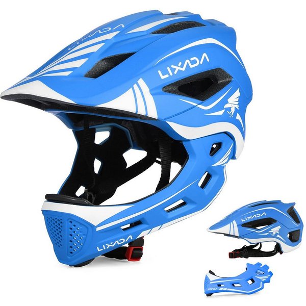 Lixada Kinderfahrradhelm Kinderfahrradhelm Fahrradhelm Kinder Fullface abnehmbar Unisex, 13 Lüftungsöffnungen, 2-in-1 Helm, stoßfester EPS-Schaum