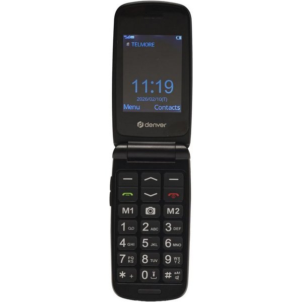 Denver BAS-24800L Seniorenhandy (6.1 cm/2.4 Zoll, 4G VoLTE Klapphandy · SOS-Notruftaste · IP54 spritzwassergeschützt)