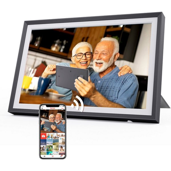 Fine Life Pro Digitaler Fotorahmen mit WiFi-Fotoübertragung. Digitaler Bilderrahmen (1280x800 Pixel, 32 GB, elektronischer Fotorahmen mit Uhale Foto/Video-Shari