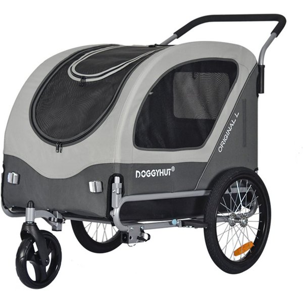 TIGGO Fahrradhundeanhänger DOGGYHUT Fahrradanhänger & Hundebuggy bis 35kg Hundeanhänger, Joggerfunktion