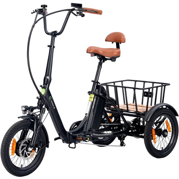 SachsenRAD E-Bike Dreirad T6S Comfort air faltbar mit Korb und Alarmanlage, 7 Gang Shimano, Kettenschaltung, Frontmotor, 468 Wh