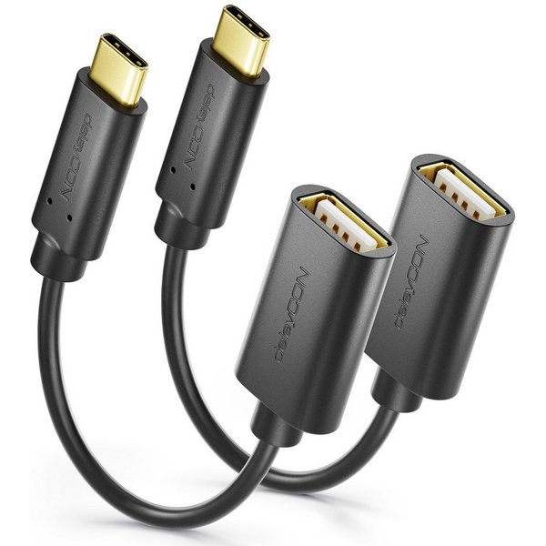 deleyCON deleyCON 2x USB-C auf USB-A OTG Adapter für iPhone 16/15, iPad, Smartphone-Adapter