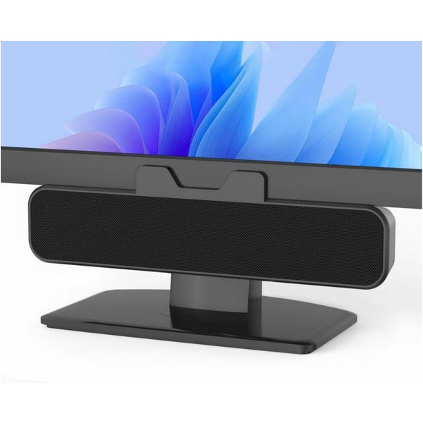 Fyrove 10W PC Lautsprecher, USB Monitor Speaker mit Clip-On, HD Stereo Sound PC-Lautsprecher (10 W, USB A/C für PC, Laptop, Desktop, Plug and Play, Akustikstoff
