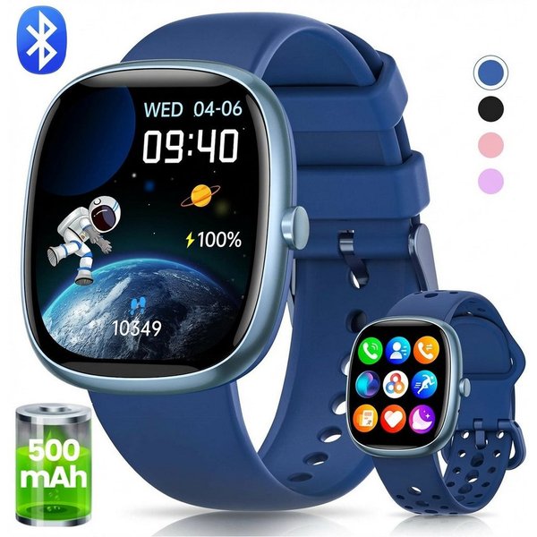 SWGOTA Smartwatch Kinder für Jungen und Mädchen 5-16 Jahren mit Telefon, IP68 Smartwatch (1,5 Zoll), Smartwatch für Kinder mit 20 Sportmodi/Herzfrequenz/Schlafm