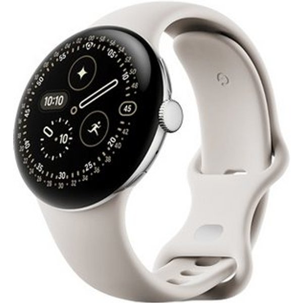 Google GA09308-EU Pixel Watch 4 Smartwatch Polished Silver/Porcelain Smartwatch