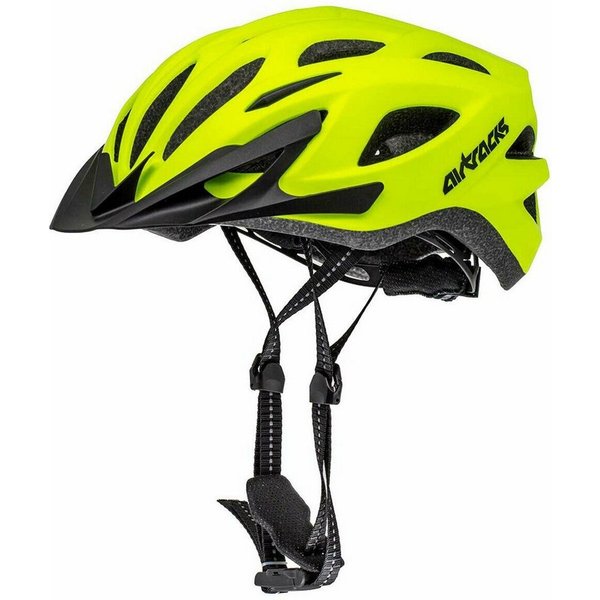 Airtracks Fahrradhelm Fahrradhelm Savage S/M (53-58cm), L/XL (58-63cm) (KJ-201 für Herren und Damen - EPS Körper), + IN MOULD / Neon Weiß Schwarz Matt