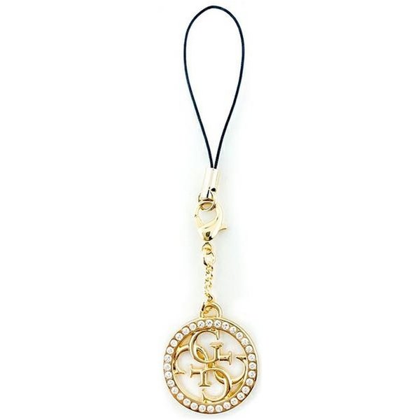 Guess Handykette Anhänger Handy-Anhänger Strass Kette goldfarbig Metall