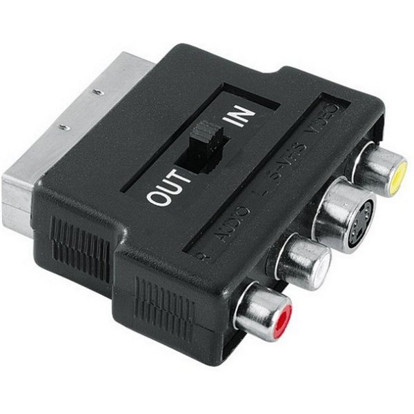 Hama Scart-Adapter Scart-Umstecker Audio Video TV-Adapter Scart zu Cinch Audio, Composite Video, S-Video