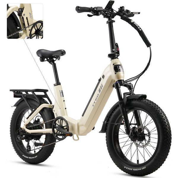 TTGO E-Bike Klapprad 20 Zoll, Fully, Vollfederung, 48V 720Wh, max. 150km, mit Bremslicht, 7 Gang SHIMANO, Kettenschaltung, Heckmotor, 720 Wh, (Faltrad, Softtail