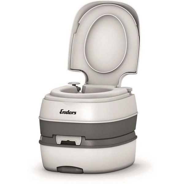 Enders® Campingtoilette Deluxe, Kolbenpumpe, farbige Füllstandsanzeige, integrierte Transportrolle