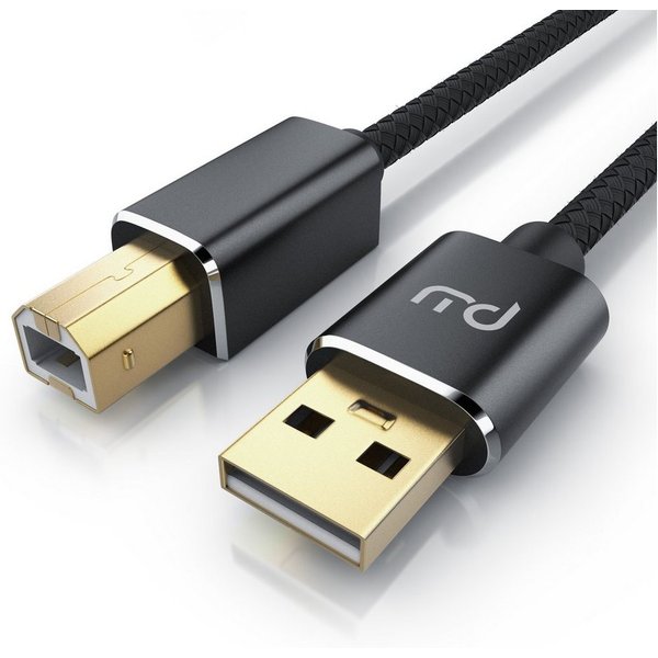 Primewire USB 2.0 Drucker / Scanner Kabel mit Nylonmantel - 1m USB-Kabel, USB Typ B, USB Typ A, USB 2.0 Typ A Stecker, USB Typ B Stecker (100 cm), schnelles Lad