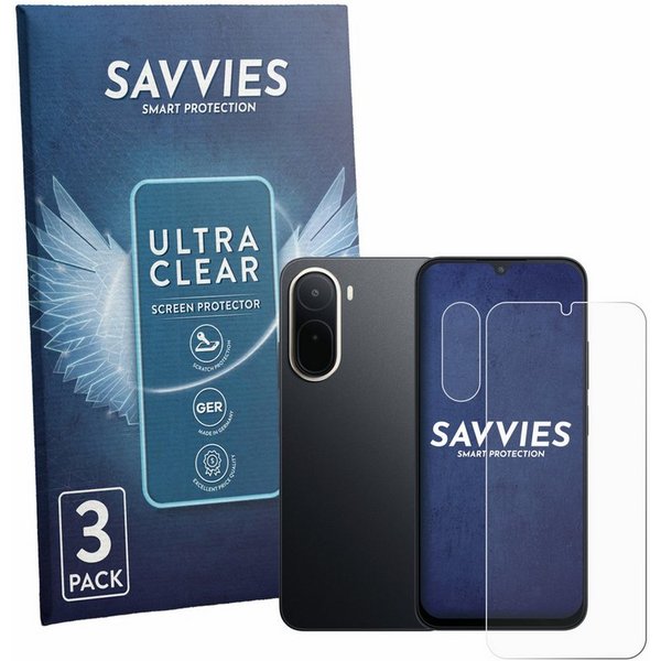 Savvies Displayschutzfolie Schutzfolie für Xiaomi Redmi A7 Pro (Display+Kamera), 6 Stück, Displayschutz Schutz Folie Klar Transparent