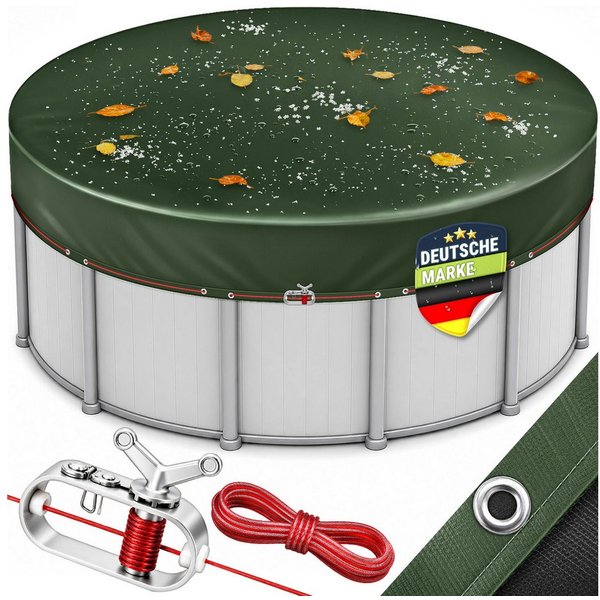 tillvex Pool-Abdeckplane tillvex® Premium Poolabdeckung rund mit Montageset, Solar Pool Abdeck (Abdeckung UV-beständig Schwimmbecken Schwimmbad, Solar Pool Abde