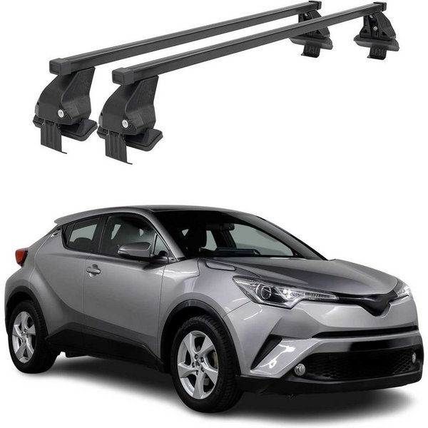 OMAC Dachträger Menabo Stahl Gepäckträger für Toyota C-HR 2016-2025 Schwarz 2x (2-St), Wasserbeständig,Abnehmbar,Multifunktional,Leichtgewichtig