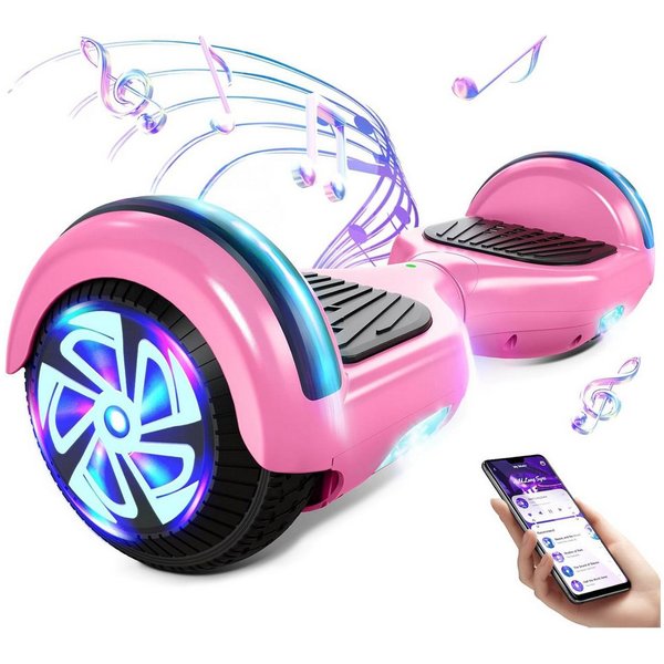 SISIGAD Balance Scooter 6,5 Zoll Dualmotorräder, Hoverboard mit LED-Licht, Smart Bluetooth, Hoverboard mit LED Lichter Bluetooth,Geschenk für Kinder