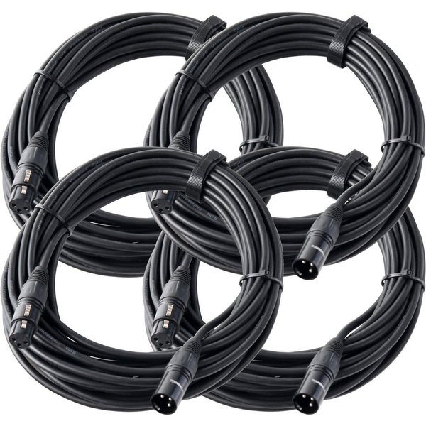 Pronomic XFXM-10 Mikrofonkabel XLR 10m Schwarz 4er Set Audio-Kabel, XLR, XLR (1000 cm), Stecker handgelötet, säure- und ölfest