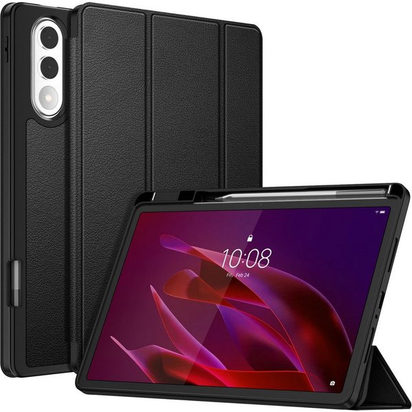 Fintie Tablet-Hülle für Lenovo Yoga 11.1 Zoll 2025 (TB710FU), Schwarz 11.1‘’, Ultradünne Soft TPU Rückseite Abdeckung Schutzhülle mit Stifthalter
