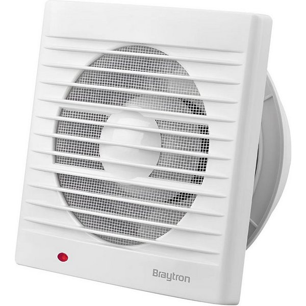 Braytron Badlüfter Wandlüfter WC Küche Ventilator Ø100-160 mm 100-260 m³/h, 10 cm Durchmesser, Energieeffizient, Leise, Leistungsstark