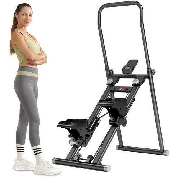 YEE RUN Stepper zusammenklappbar, Stair-Stepper für Heimtraining, verstellbar, LCD