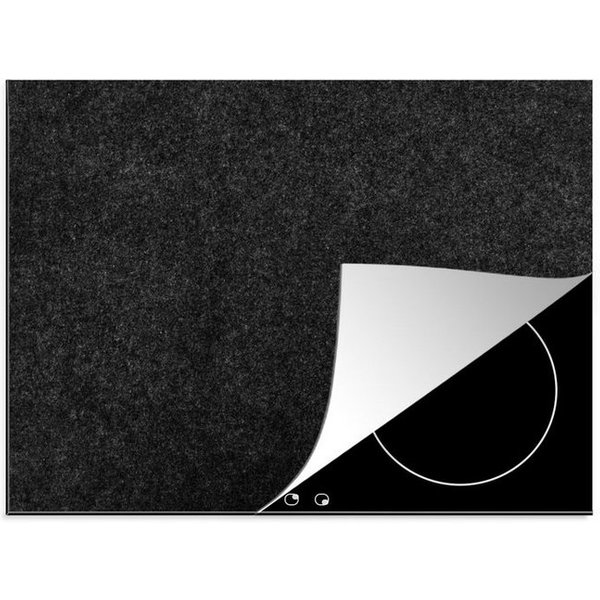 MuchoWow Herd-Abdeckplatte Schwarz - Granit - Design - Stein, Vinyl, (1 tlg), Cerankochfeld Abdeckung, Herd Abdeckplatten Vinyl, 58.3x51.3 cm