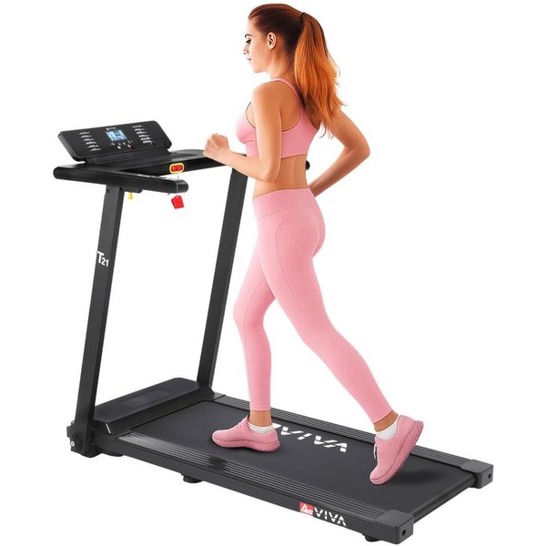 AsVIVA Laufband T21 Laufband 2-in-1 klappbar, 1–12 km/h, Bluetooth, bis 100 kg, App-kompatibel Bluetooth, 2,5 PS Motor, Klappbar & kompakt