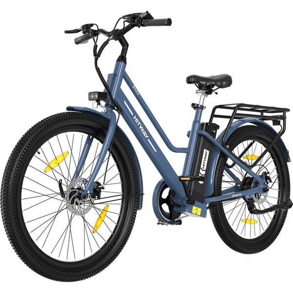 HITWAY E-Bike Cityrad 27,5 Zoll Elektrofahrrad für Damen Herren, Pedelec mit 36V 13Ah Akku, 1 Gang, 250W Heckmotor, 468 Wh, E-fahrräde, E-Citybike mit Schloss, 
