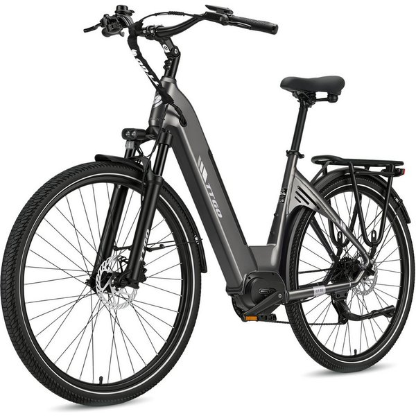 TTGO E-Bike Cityrad 28 Zoll, 75Nm Mittelmotor, 650Wh bis zu 140km, Lockout-Federgabel, 9 Gang Shimano, Kettenschaltung, Mittelmotor, 650 Wh, (Pedelec, Farb-LCD-