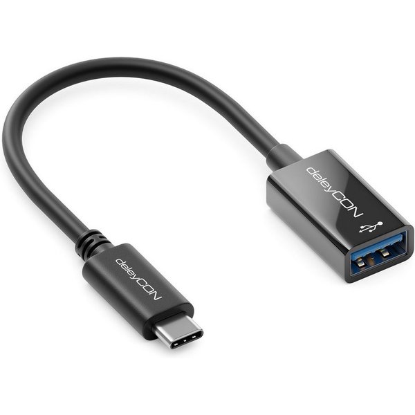 deleyCON deleyCON USB-C auf USB-A OTG Adapter Kabel USB3.0 5Gbit/s C-Stecker Smartphone-Adapter