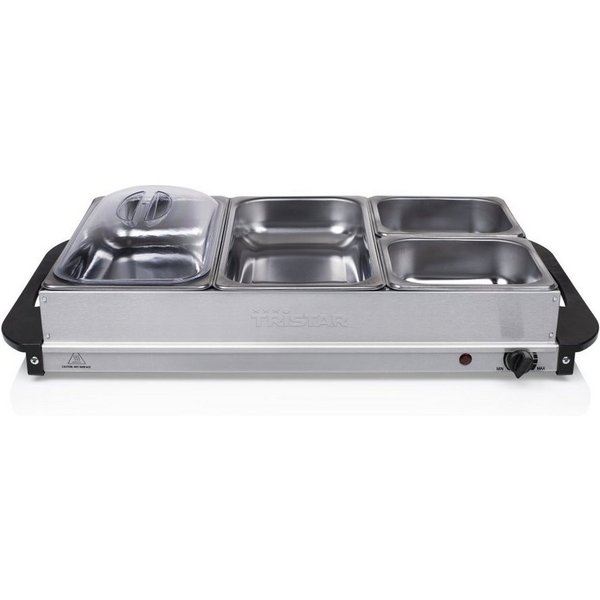 Tristar Warmhalteplatte Tristar BP-6285 Buffet Server – 2x 2,4 l Kapazität – Warmhaltefunktion, 2 x 2.4 L + 2 x 1 L Kapazität - Warmhaltefunktion