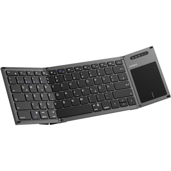 Inateck Bluetooth Mini Faltbare Tastatur, AI-Tastatur mit Touchpad Wireless-Tastatur (mit 3 Bluetooth-Kanälen)
