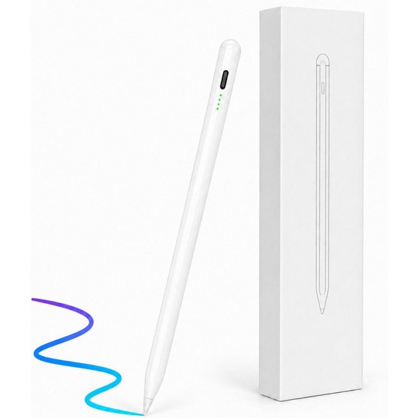PlugUp Eingabestift Stylus Stift für Apple iPad (ab 2018-2026) Air/Pro/Mini Tablet Stift (Set, Stylus Pen inkl. 2 Ersatzspitzen) Kompatibel mit Apple iPads ab 2