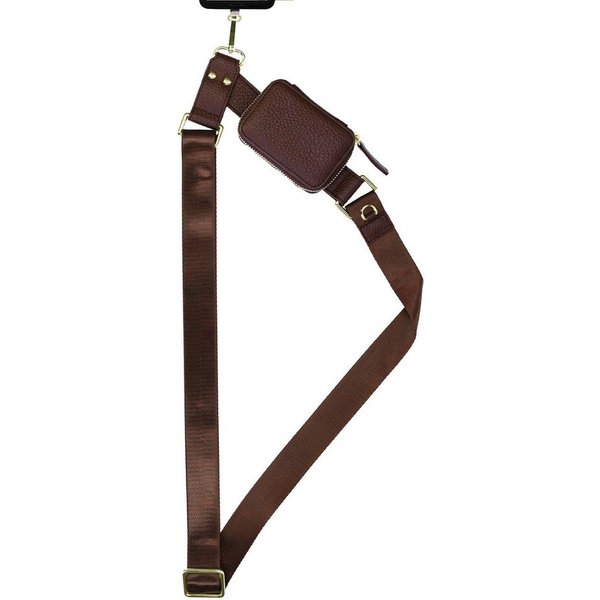 Selencia Smartphone-Tragegurt Selencia Handykette mit kleiner Tasche - Mocha Brown, (1-tlg)