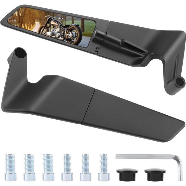 wohnTRAUM24 Motorradspiegel Motorrad Rückspiegel Seitenspiegel Set, Universal Lenkerendenspiegel, für Moto 360°Drehbar Motorrad-Ultraweitwinkel-Rückspiegel